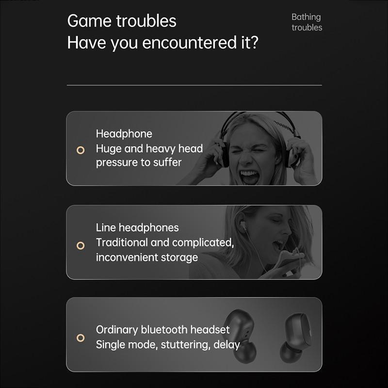 RGB TWS Earphones Wireless Bluetooth Headphones AI Control Stereo HIFI Gaming Headset With Mic Noise Reduction