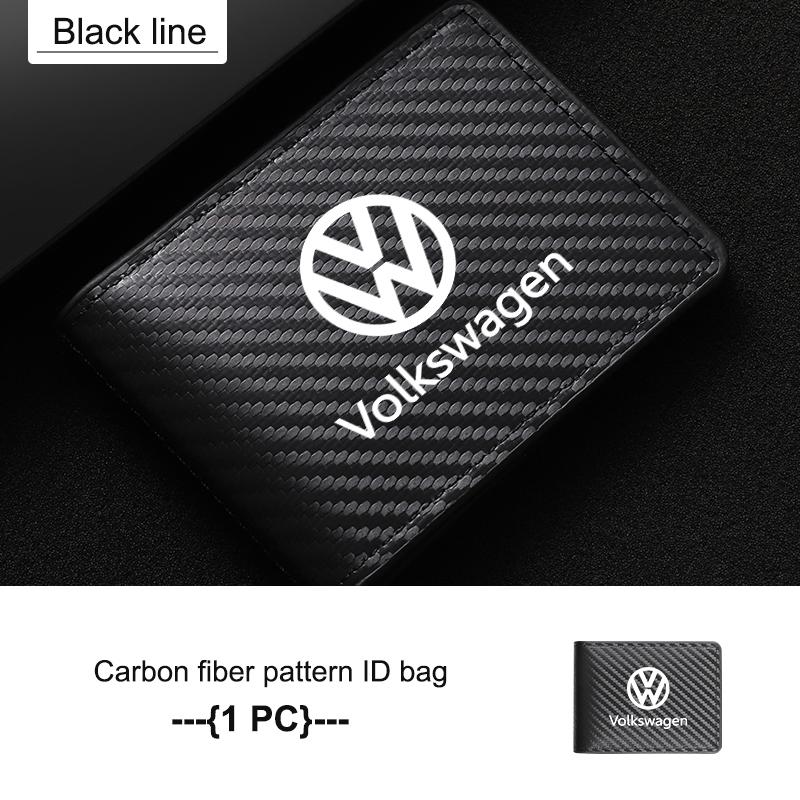 BAG1 For Volkswagen VW Carbon Fiber Car Men's Card Bag Storage With Multiple Cards Polo Jetta Sagitar Magotan Passat B5 B6 B7 CC