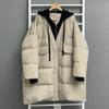 Women White Duck Down Over Size Jacket Autumn Winter Warm Casual Outwear Fake Two Pieces Patchwork Coat