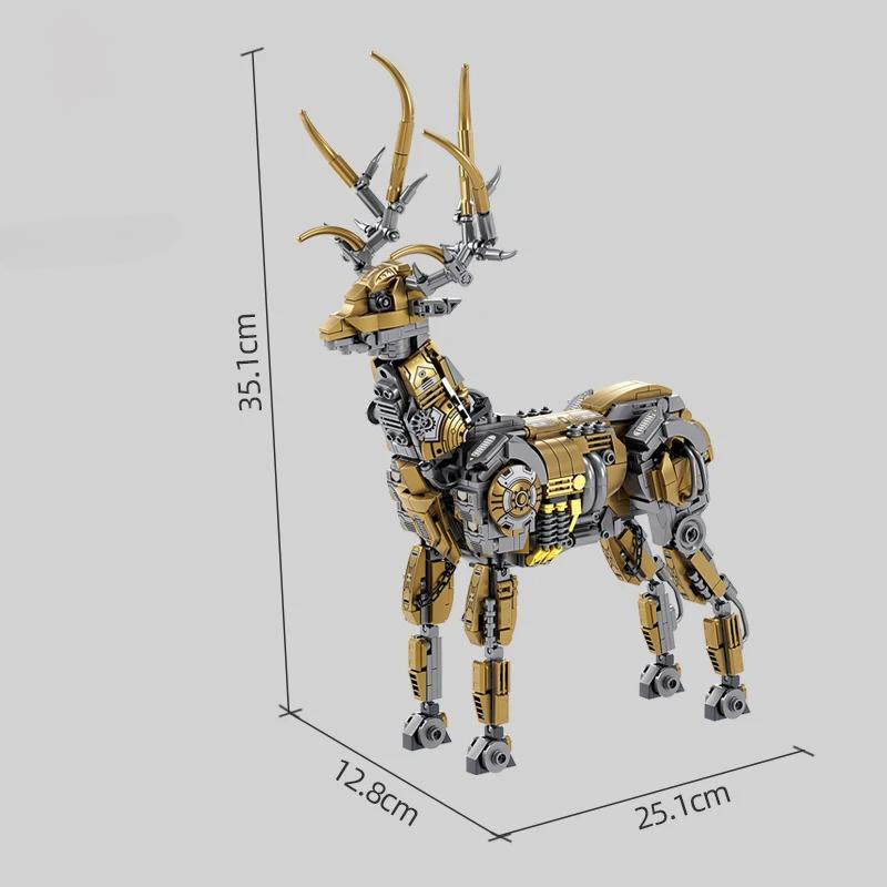 924 шт. креативные и интересные механические модели лося, настольные украшения, строительные блоки, кирпичи, рождественские игрушки, подарки