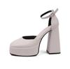 Platform High Heels for Women  Shoes 2024 Autumn New Ladies Round Toe Buckle Strap Pumps Elegant Female Shoes