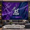 Настенный гобелен на заказ с именем, узором Melbourne Storm, персонализированный печатный текстиль, декор для стены