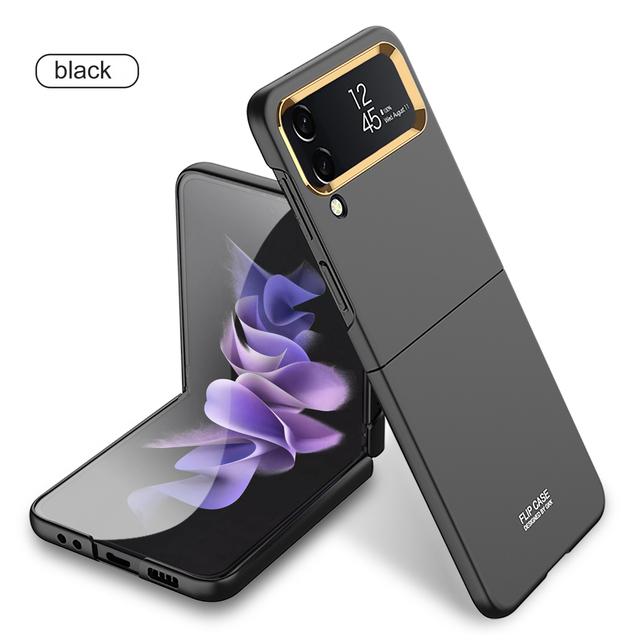 Противоударный матовый чехол для Samsung Galaxy Z Flip 4, ультратонкий жесткий чехол с металлическим покрытием, рамка для объектива, чехол для Samsung Flip 4, 5g