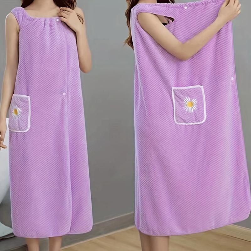 Женский банный халат с полотенцем 1 шт., с толстыми лямками, удлиненное банное полотенце можно носить, чтобы обернуть взрослые банные халаты, мягкий, не линяет