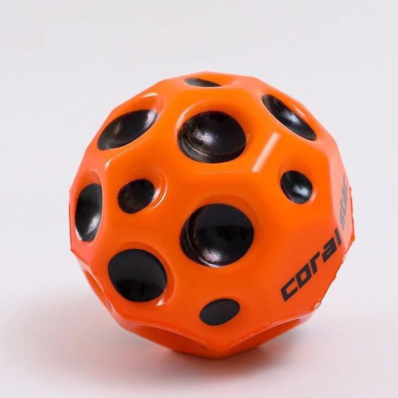 Useful Hole Ball Soft Bouncy Ball Anti-fall Moon Shape Porous Bouncy Ball Kids Indoor Toy Ergonomic Design ChildrenOutdoor Games