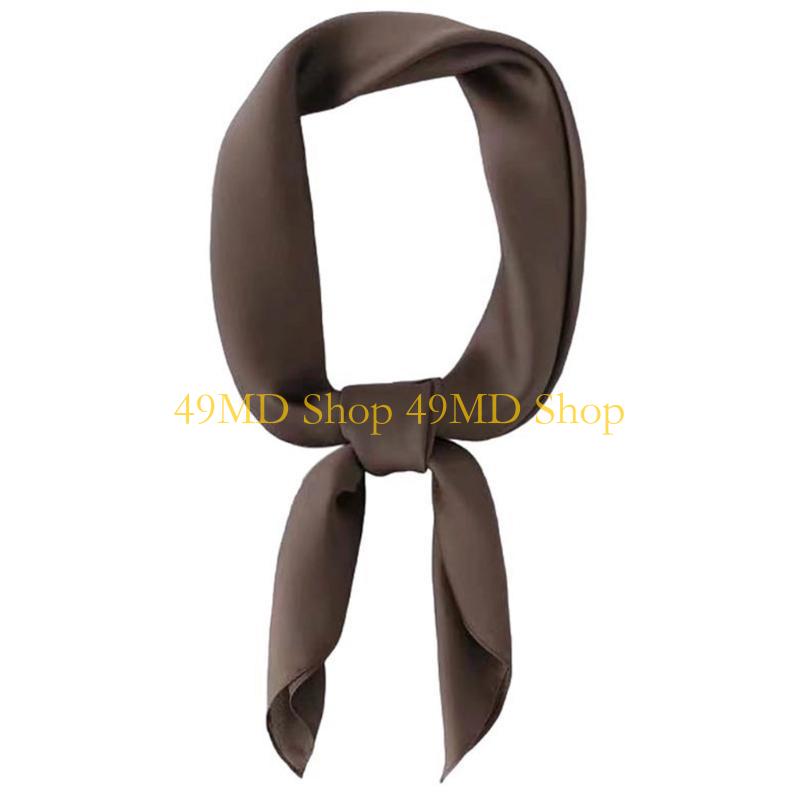 49MD Fashionable Faux Silk Scarf Lustrous Handkerchief for Formal Leisure Activity Color Bandana for Various Occasion