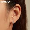 WOSTU Серьги-гвоздики из стерлингового серебра 925 пробы в форме сердца с синтетическим лунным камнем для женщин, серьги-гвоздики оригинального дизайна, ювелирные изделия
