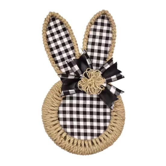 Пасхальный венок из пеньковой веревки, весенний венок с кроликом и бантом, пасхальная подвеска на дверь для фермерского дома, крыльца, двери, стены, окна