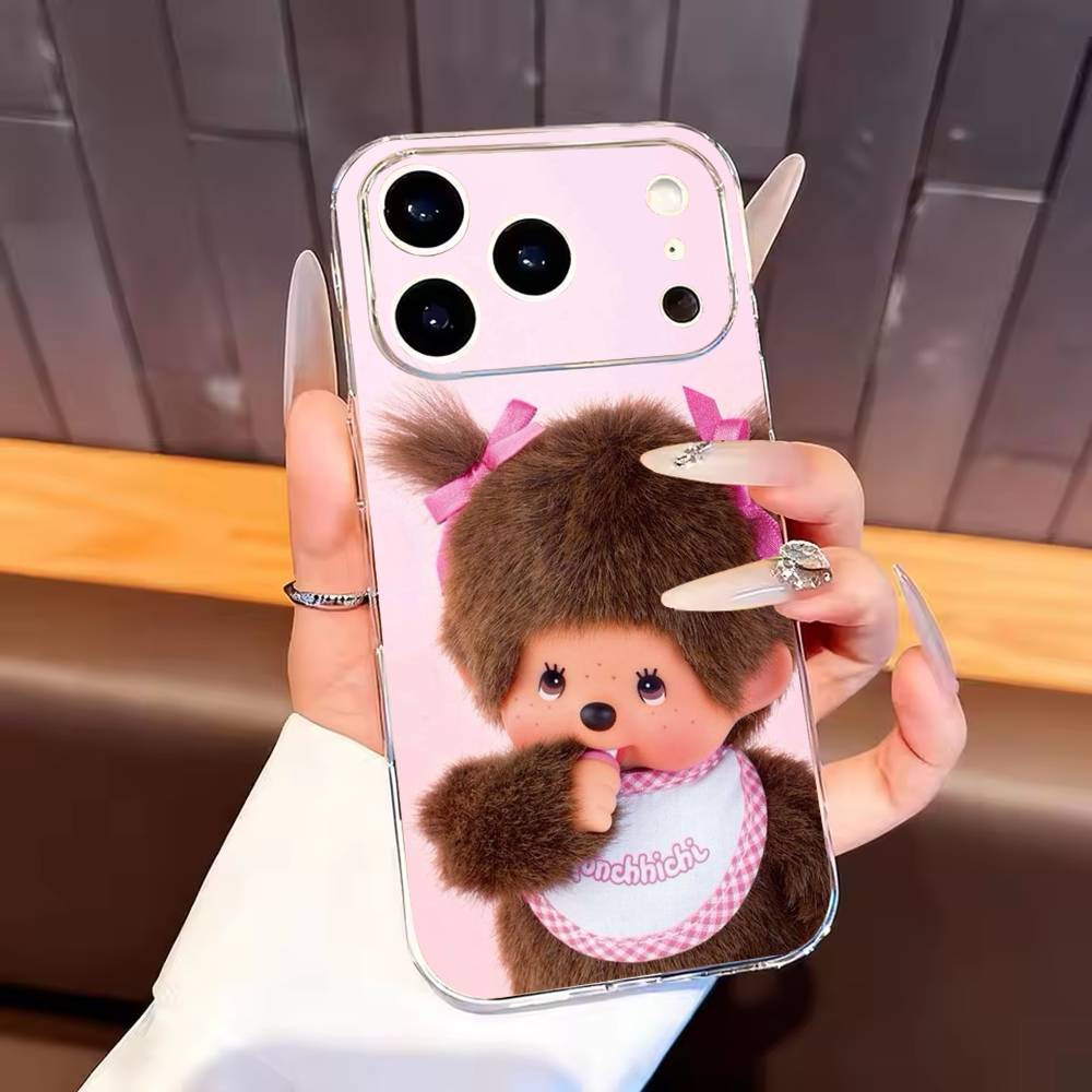 Милый чехол для телефона M-monchhichis-s для iPhone 17, 16, 15, 14, 13, 12, 11 Plus, Pro Max, мягкий прозрачный чехол