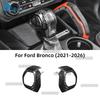 Real Dry Hard Carbon Fiber Sticker For Ford Bronco T6 U725 CX430 2021 2022 2023 2024 2025 2026 LHD RHD Car Gear Shift Knob Trim