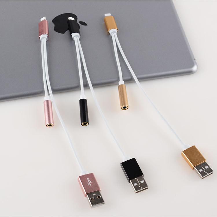 Адаптер 2 в 1 Lightning Двойной Зарядное устройство Аудио Разветвитель Сепаратор Кабель iPhone