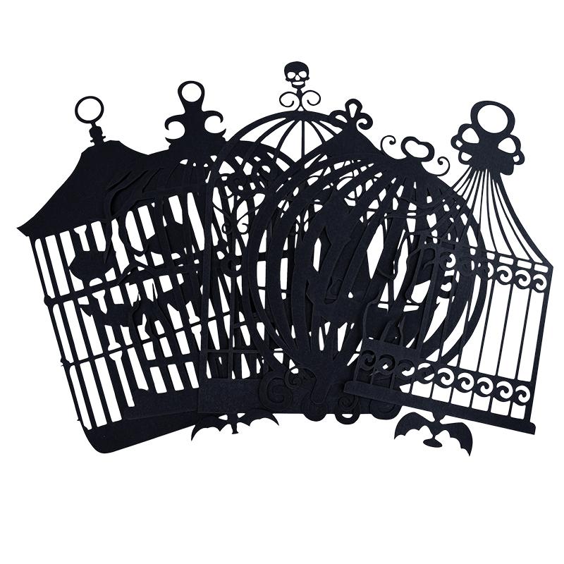 Хэллоуин Черный Ворон Подвесной Баннер Гирлянда Птичья Клетка Украшение Бумажный Кулон Для Вечеринки На Хэллоуин Домашнее Украшение Ужасный Реквизит