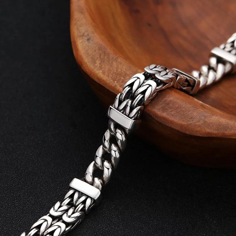 Men's Personalized Peace Pattern Buckle Bracelet Retro Ethnic Style Multi-element Tank Chain Bracelet