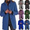 Autumn and Winter Retro Button Up Collar Woolen Coat for Women In Europe and America