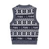 Ganni FW23 Винтажный принт с логотипом-бабочкой Удобный мягкий дышащий смесовый вязаный жилет Женский жилет Темно-синий K2092-683