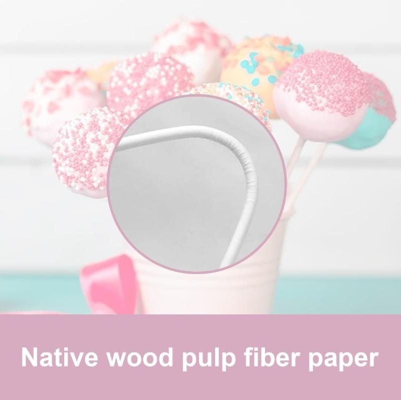 100 шт. Палочки для леденцов, палочки для угощений, бумажные палочки пищевого класса, палочки для леденцов, палочки для леденцов для домашних конфет, десертов, шоколада