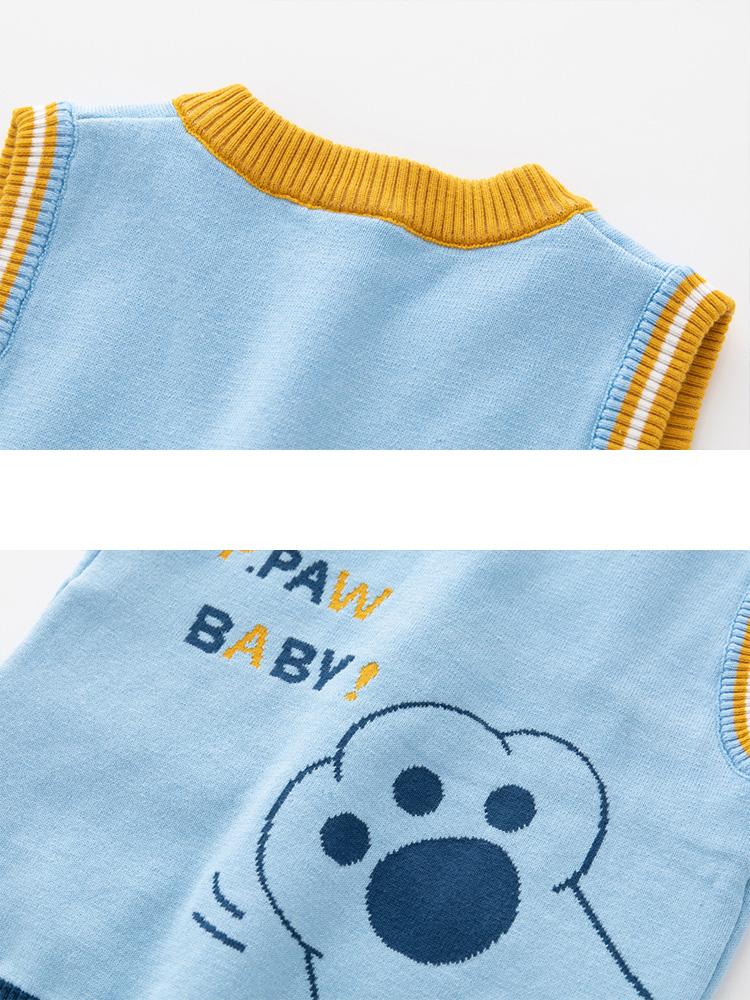 Осенне-зимний детский теплый жилет для мальчиков, милый вязаный жилет с медведем, детские 1-6 лет, детская утепленная теплая верхняя одежда для детей, свитер