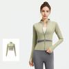 Women's Workout Jacket Full Zip Up Cropped Yoga Jacket Long Sleeve Slim Fit Athletic Top