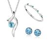 Promotion! Korean Jewelry Set: Austrian Crystal Earrings, Necklace & Bracelet - Fashion All-Match, Simple Design (1368)