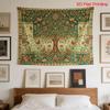 Vintage Peacock Floral Tapestry Wall Hanging Bohemian Boho Jungle Maximalist Decor Polyester Fabric for Bedroom Living Room