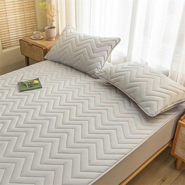 Постельное белье из соевого хлопка, толстый стеганый наматрасник, эластичный наматрасник, защита для матраса, постельное белье, мягкая подушка для кровати без наволочки