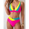 New Sexy Women Swimsuit V-neck Bikinis Sets Two-Piece Swimwear Female Beachwear Bathing Suit Biquinis Feminino