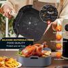 Silicone Air Fryer Baking Tray Square Heightened Reusable Air Fryer Basket 5.5-6.2L for Philips-NA230 Ninja 180COSORI
