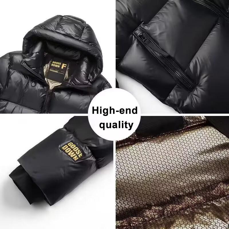 Women's Hooded Down Jacket Black Gold Cotton Coat Winter Loose Fashionable Thick Cotton Jacket