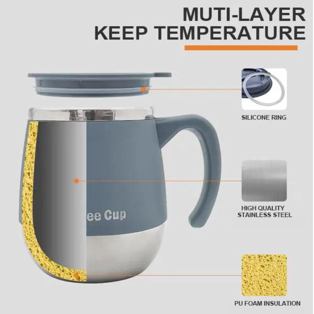 С крышкой термокружка 500 мл чашка для воды портативная кофейная кружка теплоизоляция