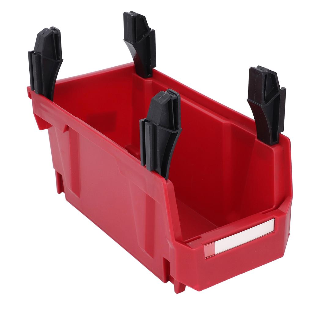 Parts Storage Bin Thickened PP Large Opening Tool Organizer Back Hanging Container for Garage Workshop 276x139x128mm Red