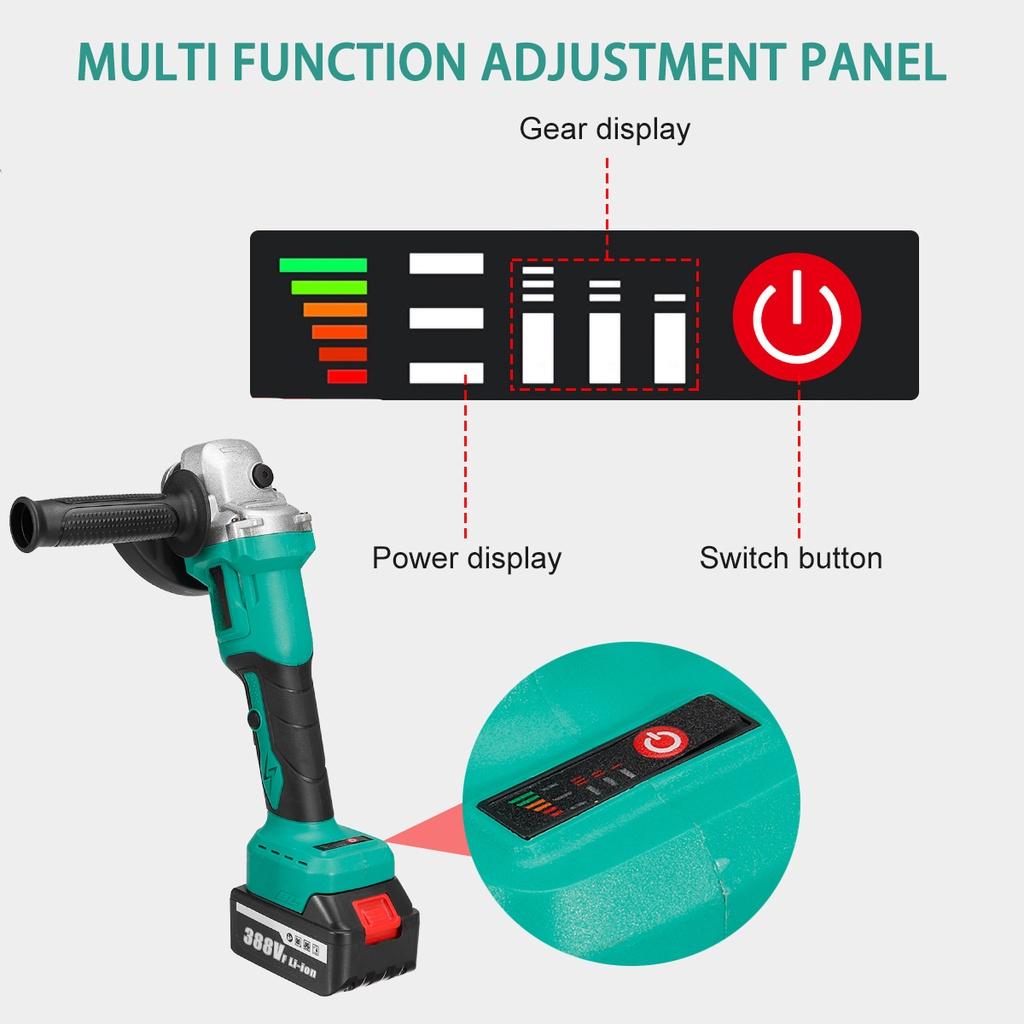 Беспроводная ударная угловая шлифмашина 1000 Вт 388 ВF DIY электроинструмент 125 мм электрическая полировальная машина режущая шлифовальная машина