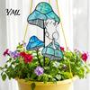 Outdoor Decorative Inserts Colorful Planter Insert Stake, Double-Sided, Flower Pot Decor Metal Yard Art Ornaments Insect Animal Stake for Plant