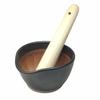 Motoju Pottery, Iwami-yaki Motosige Mortar and Pestle Set. Features a Non-slip Silicone Base (small, Black Matte Finish) That Won't Scratch Your Table