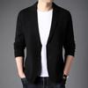 Новый мужской вязаный кардиган осенний тонкий мужской пиджак, молодежный однотонный кардиган маленький костюм свитер мужской
