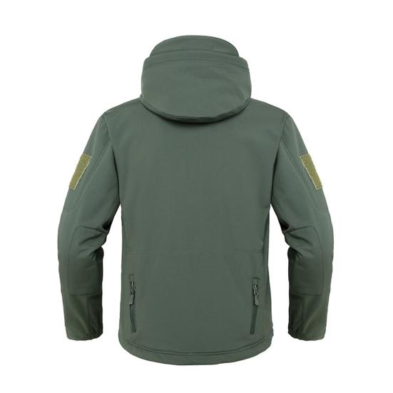 Men Jacket Hooded Long Sleeve Solid Color Jacket Coat with Multi Pockets Zipper