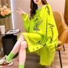 Plus Size Women Autumn Vintage Cartoon Print Hoodie Loose Casual Long Sleeve O Neck Streetwear Sweatshirts Outerwear