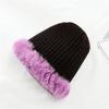Knitted Women Warm Rex Rabbit Fur Hat Scarf Sets Winter Natural Rex Rabbit Fur Cap Scarves Russia Lady Fur Hats Muffler 2 Pieces