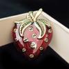 Vintage Middle Style Women Men Enamel Strawberry Brooches Badges Retro Baroque Fruit Dripping Oil Pins Corsage For Women Lady