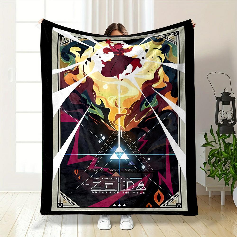 The Legend of Zelda Blanket Design Patterned flannel blanket perfect for the bedroom living room, sofa, or a little nap