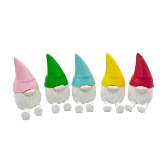 1/5Pcs 3D Printed Gnome Figurine with Articulated Legs Movable Joints Mini Faceless Dwarf Statue Decoration Stress Relief Fidget Toy