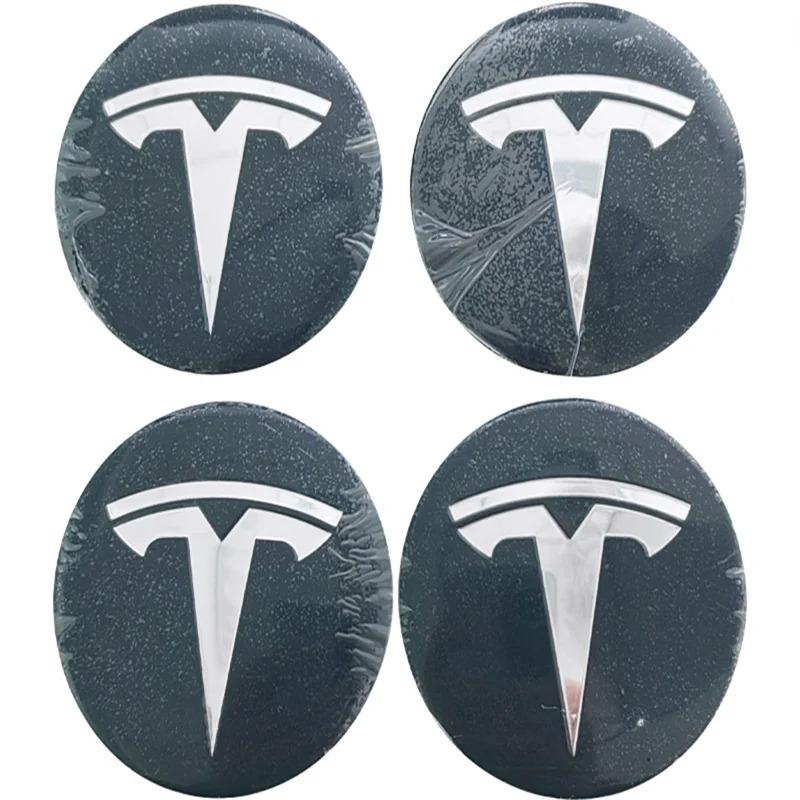 4pcs 56mm 65mm Car Wheel Hub Center Caps Emblem Stickers for Tesla G Model 3 Y S X Roadster P75D P85D P90D P100D Auto Accessories