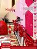 Wedding Stair Handrail Décor: Double Happiness Pull Flowers Set for Boy's and Girl's Side