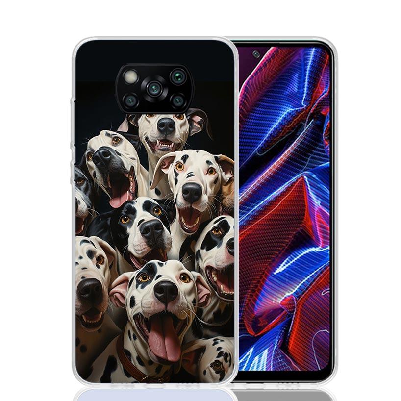Забавный чехол для телефона с группой собак для селфи для Xiaomi Poco X7 X6 X5 Pro F7 Ultra Redmi 15C 15 13 13C 12 12C 10 10A 10C 9 9A 9C 9T