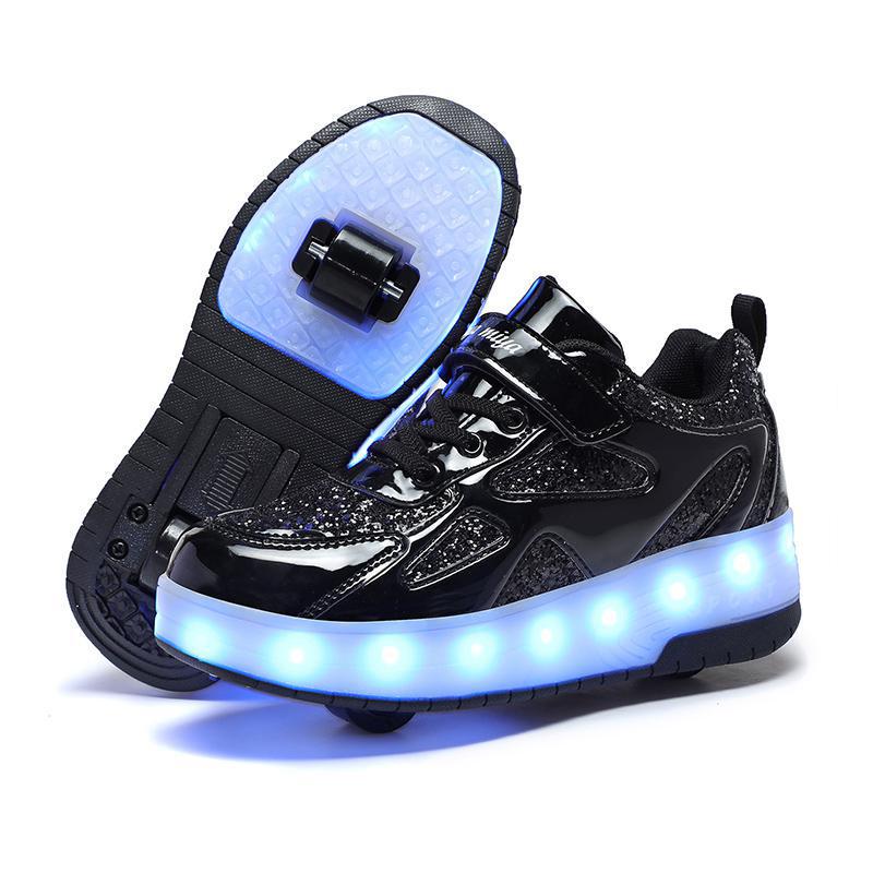 Colorful Luminous Wheel Shoes: Rechargeable Cross-Border Walking & Running Shoes