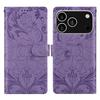 For iPhone 17 Pro Max Leather Case Imprinted Floral Pattern Wallet Stand Flip Phone Cover