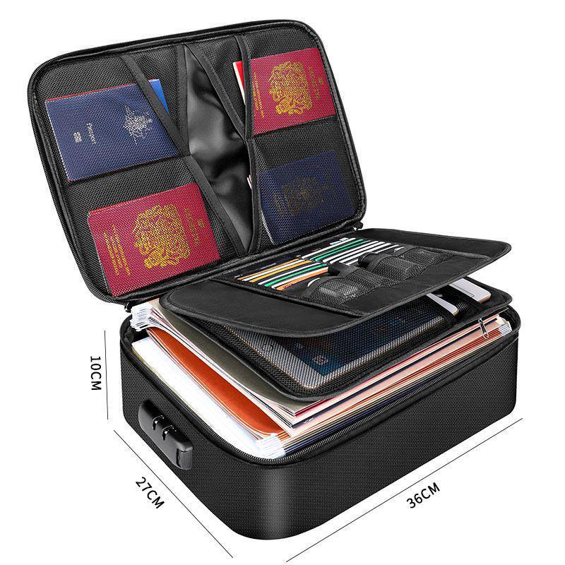 Fireproof Waterproof Large Capacity Organizer: Protects Important Documents & Family Certificates