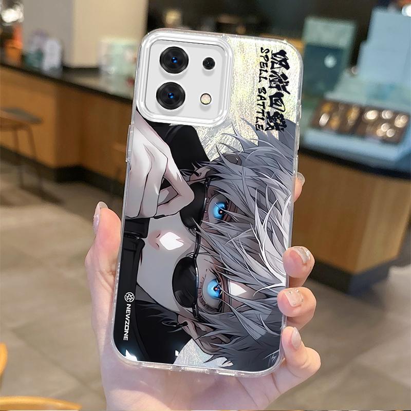 Чехол для телефона Jujutsu Kaisen Сатору Годжо Аниме Градиентный для Redmi Note13 12 11 10 9 ProPlus 13C 12C 10C 9C A2 A1 Жесткий Нескользящий Чехол