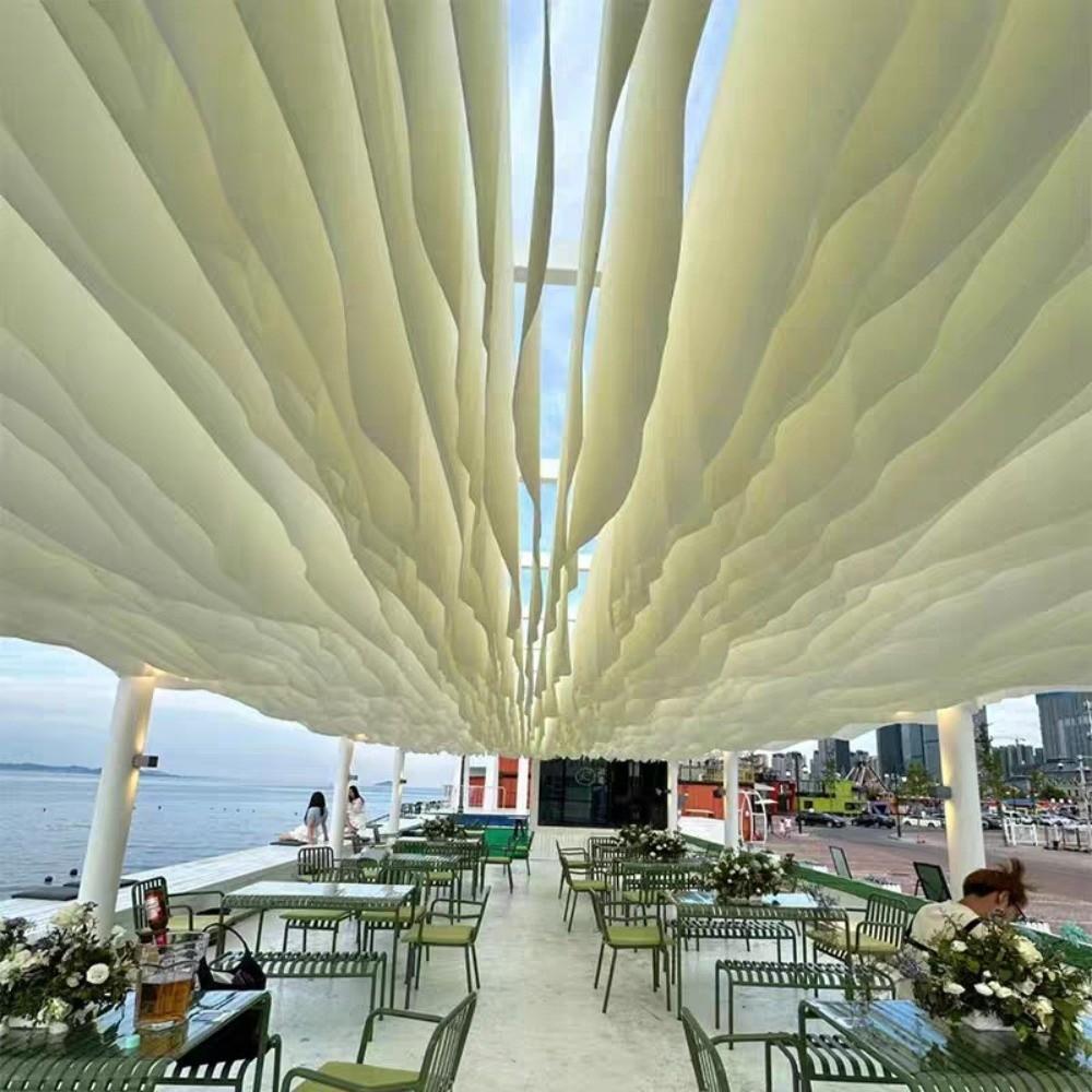10Meter Long Wave Gauze Curtain Translucent Yarn Hanging Sash Decor Hotel Decoration