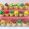 1:12 Mini Simulation Artificial Fruits and Vegetables Doll House Vegetable Bamboo Basket Miniature Accessories for Children