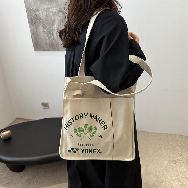 Стильная ретро-сумка-тоут большой вместимости для студентов из мягкой парусины с застежкой-молнией